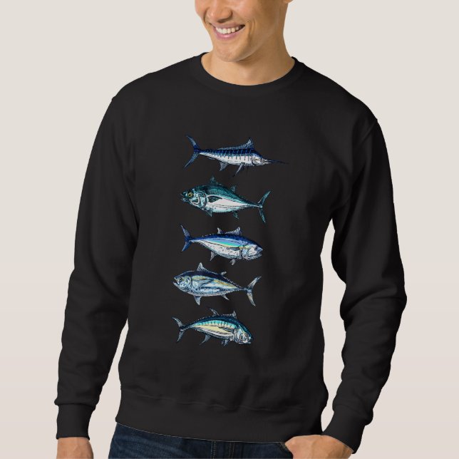 Salzwasserfische Art Schwertfisch Camping H Sweatshirt (Vorderseite)