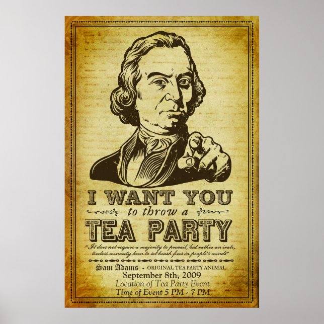 Sam Adams Tee Party Anpassbares Event Poster (Vorne)