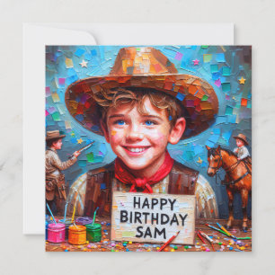 SAM ~ Geburtstagskarte ~ Cowboy ~ Flat Card