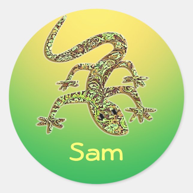 Sam Gecko / Salamander / Lizard Stickers (Vorderseite)