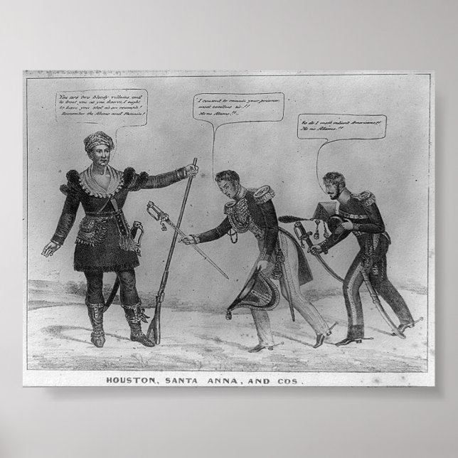 Sam Houston, Santa Anna und Cos, 1836 Poster (Vorne)