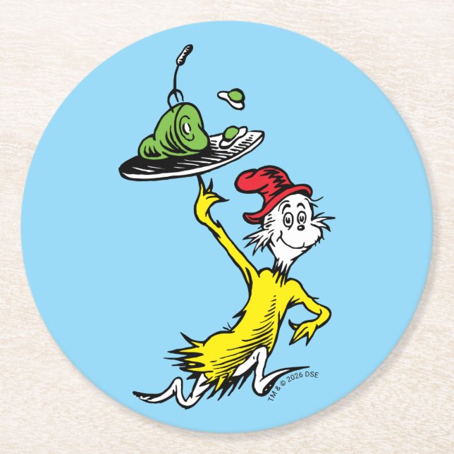 Sam I Am Runder Pappuntersetzer (Vorderseite)