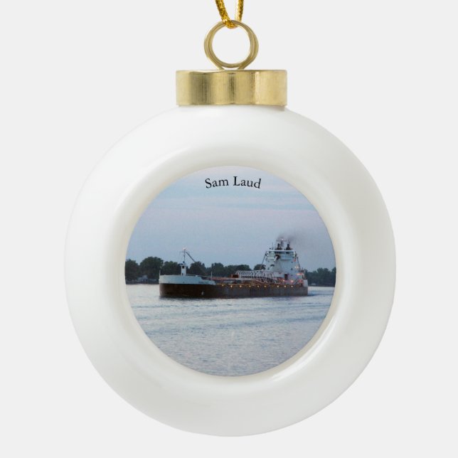 Sam Laud Ball oder Schneeflocken Keramik Kugel-Ornament (Vorderseite)