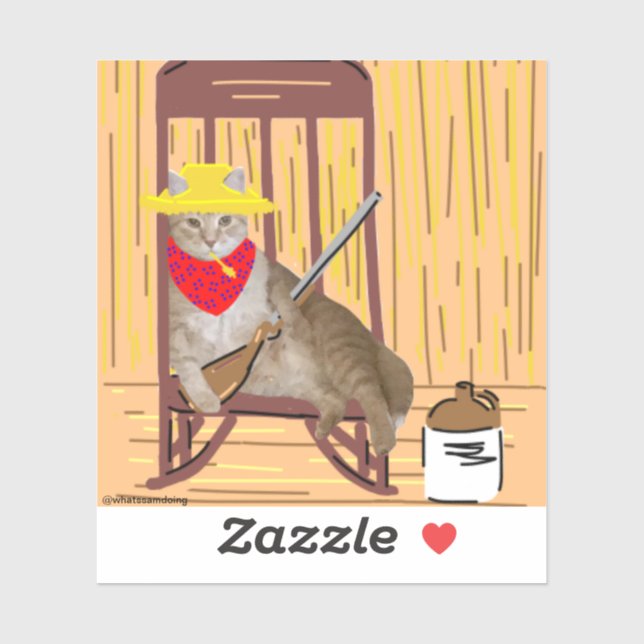 Sam Le Cat No Tresspassing Country Cat Sticker (Blatt)