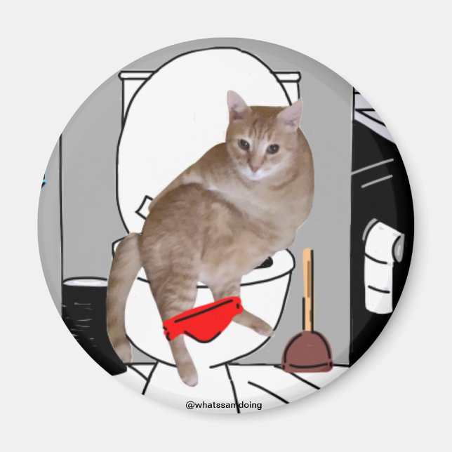 Sam Le Cat Privacy Bitte Magnet (Vorne)