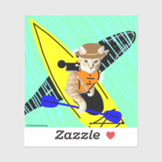 Sam Le Cat Selfie Kayak Sticker