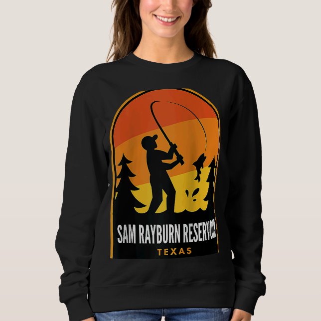 Sam Rayburn Reservoir Texas Fishing Raglan Sweatshirt (Vorderseite)