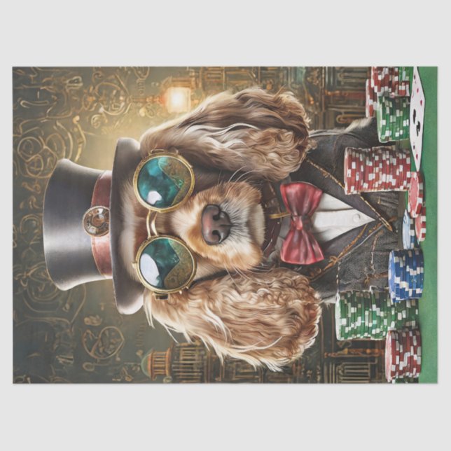 Sam Slick, Cocker Spaniel Poker spielen Seidenpapier (Vorderseite)