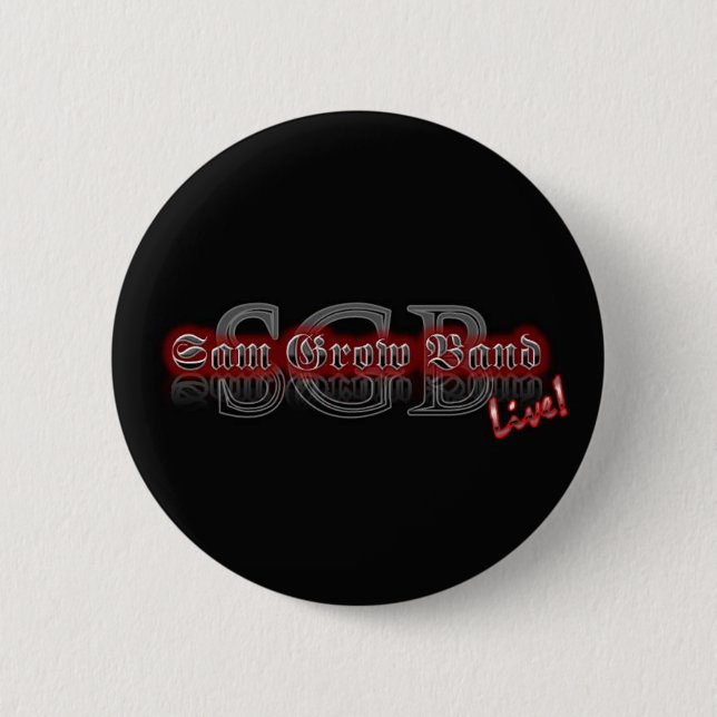 Sam wachsen Band-Knopf mit schwarzem "SGB" Logo Button (Vorderseite)