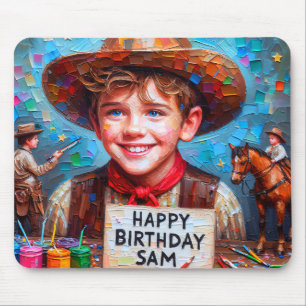 SAM ~ Zany Cowboy BIRTHDAY Geschenk ~ Mousepad