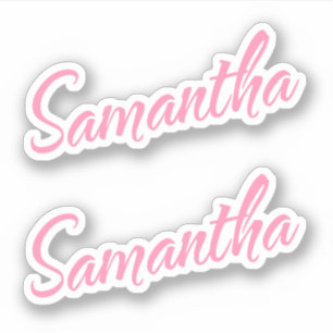 Samantha-Dekorationsname in Rosa x2-Aufkleber Aufkleber