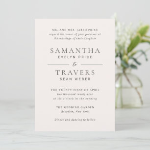Samantha Gray Traditional Elegant Wedding Einladung