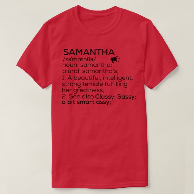 Samantha Name Definition Samantha Weibliche Bezeic T-Shirt (Design vorne)