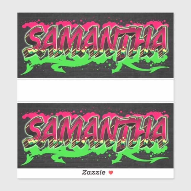 Samantha Vorname Name Graffiti Aufkleber Sticker (Blatt)