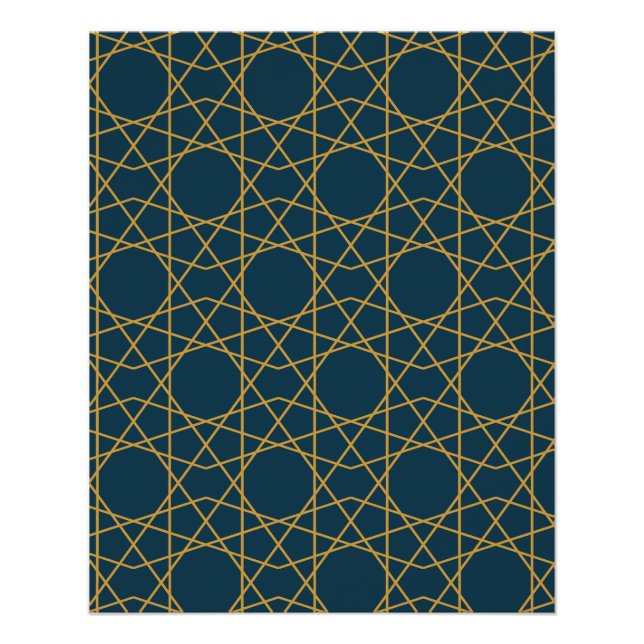 Samarkand Gold Geometrie Poster (Vorderseite)