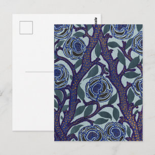 Samarkand inspirierte floral Art Nouveau-Muster Postkarte