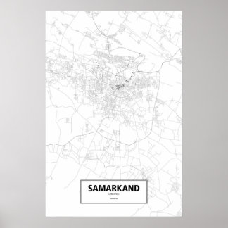 Samarkand, Usbekistan (Schwarzes auf Weiß) Poster