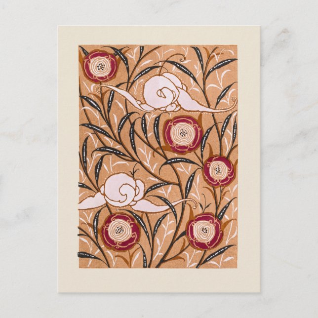 Samarkande, Art Nouveau Blume Pattern, Postkarte (Vorderseite)