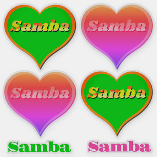 Samba Dance heartCustom-Cut Vinyl Sticker