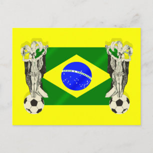 Samba Football futebol Fans 2010 Brasilien Flaggen Postkarte