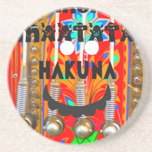 Samba Karnevalfarben Hakuna Matata blings.png Sandstein Untersetzer