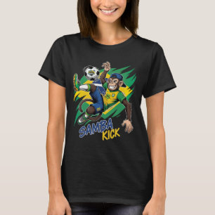 Samba Kick - Monkey Soccer Brazil Flag T-Shirt