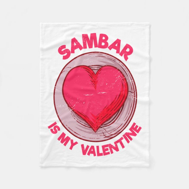 Sambar Is My Valentine Stew Vegetable Dish Humor  Fleecedecke (Vorderseite)