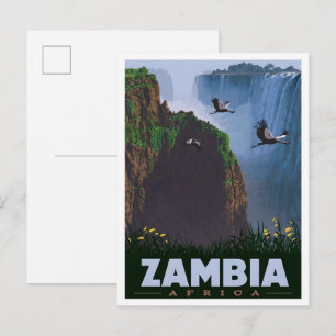 Sambia Afrika Vintage Reise Postkarte