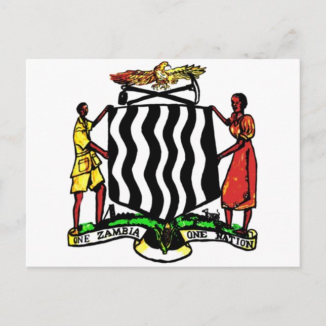 Sambia, Afrika, Wappen Postkarte (Vorderseite)