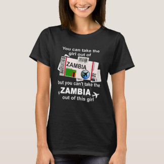 Sambia Bordkarte  Sambia Mädchen  Sambia T-Shirt