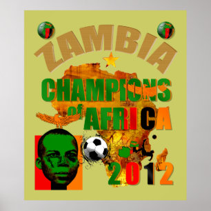 Sambia Champions of Africa Nations Cup 2012 Art Poster