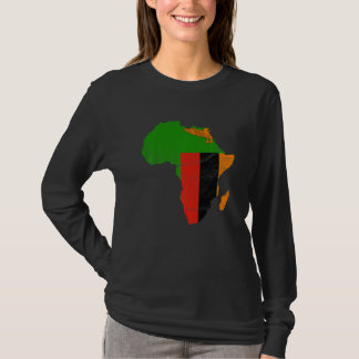 Sambia-Flagge Afrika-Kontinent-Silhouette Geschenk T-Shirt