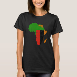 Sambia-Flagge Afrika Kontinent Silhouette Geschenk T-Shirt