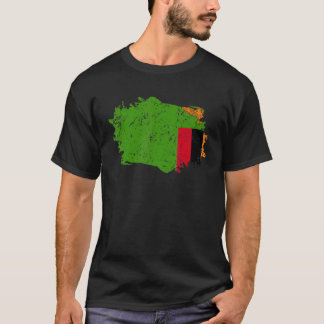 Sambia-Flagge Grunge Länderflagge Sambia T-Shirt