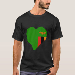 Sambia-Flagge Herz Vintage Sambischer Stolz Sambis T-Shirt