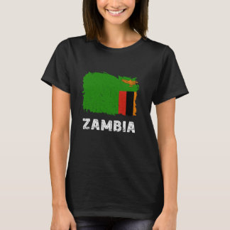 Sambia-Flagge Sambische Wurzeln Vintage Sambischer T-Shirt