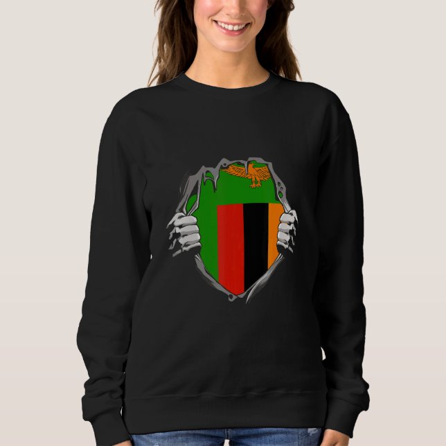 Sambia-Flagge Sweatshirt (Vorderseite)