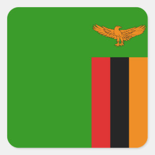 Sambia-Flaggen-Aufkleber Quadratischer Aufkleber