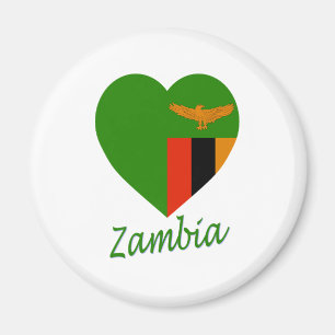 Sambia-Flaggen-Herz Magnet
