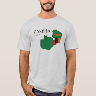 Sambia-Flaggen-Karten-Shirt T-Shirt