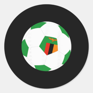 Sambia Fußball Byll Sambischer Flagge Jersey Stolz Runder Aufkleber