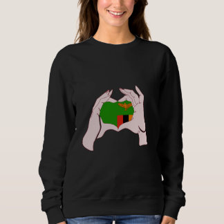 Sambia Handsign Herz Sambische Flagge Sambia Stolz Sweatshirt