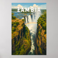 Sambia Illustration Reise Kunst Vintage