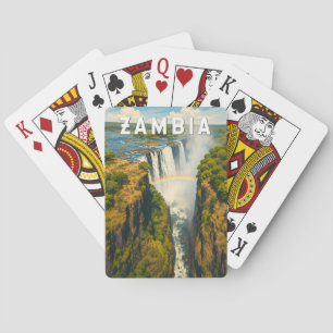 Sambia Illustration Reise Kunst Vintage Spielkarten