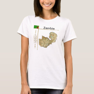 Sambia-Karte + Flagge + Titel T-Shirt