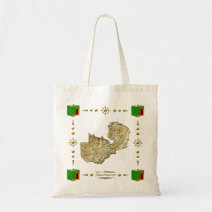 Sambia-Karte + Flaggen-Tasche Tragetasche