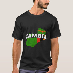 Sambia Karte und Flagge Souvenir Sambia T-Shirt