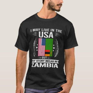 Sambia Shirt Proud Sambia und die USA Flaggen Samb