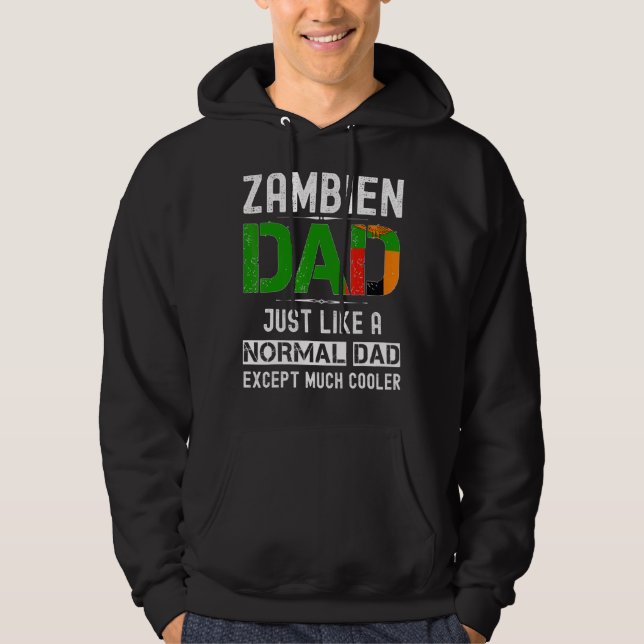 Sambia Vater Vathers Day Sambia Flag Männer Geburt Hoodie (Vorderseite)