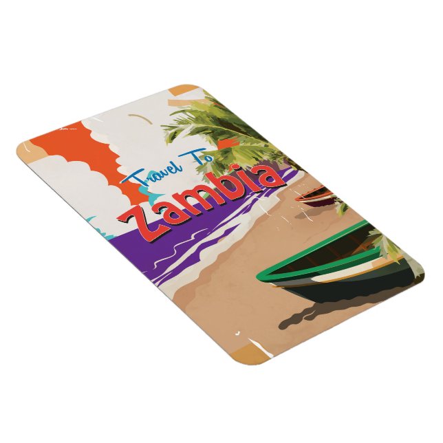 Sambia Vintage Reiseplakat Magnet (Rechte Seite)